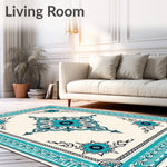 Inspired Quatrefoil Medallion Boho Eclectic Statement (Blue) - ODIKA