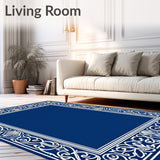 Botanical Scrollwork with Intricate Interlocking Borders (Blue)