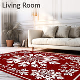 Festive Snowflake Medallion Winter Holiday Accent Doorway(Red)