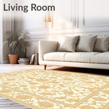 Willow Damask Beige with Ornate Design(Beige)
