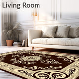 Artisan Medallion Scrollwork with Ornate Baroque Flourish (Brown)