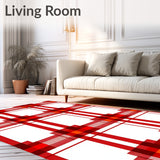 Classic Plaid Arrangement Featuring Bold Interwoven Stripes(Red)