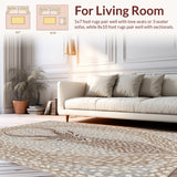 Ultra Soft Area Rug, Non Slip, Stain Resistant, Washable Area Rugs for Living Room, Bedroom, Antelope Print Abstract(Beige)