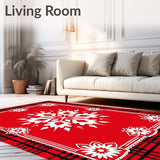 Festive Snowflake Holiday Accent With Plaid Border(Red)