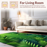 Ultra Soft Area Rug, Non Slip, Stain Resistant, Washable Area Rugs for Living Room, Bedroom, Tropical Palm Leaf(Green)