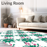 Retro Lattice Blossom with Interlocking Leaf and Floral Array (Green)