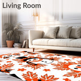 Whimsical Snowman Character with Festive Holly Border Design(White)