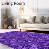 Luxurious Floral Blossom Elegant Plush Shag Contemporary Decorative(Purple)