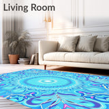 Dreamlight Kaleidoscope Interlocking Petals with Ethereal Swirls (Blue)