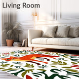 Autumnal Fox With Leafy Vine Motifs Area(Orange)