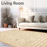 Beige Ivory Micro Loop Tribal Art Runner(Beige)