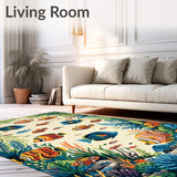 Coastal Paradise Area with Tropical Fish Motif Ideal for Spaces(Ivory)