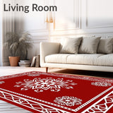 Festive Snowflake Wonderland Decorative Accent Floor(Red)
