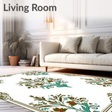Heritage Damask with Flourishing Wildflower Accents (Brown)