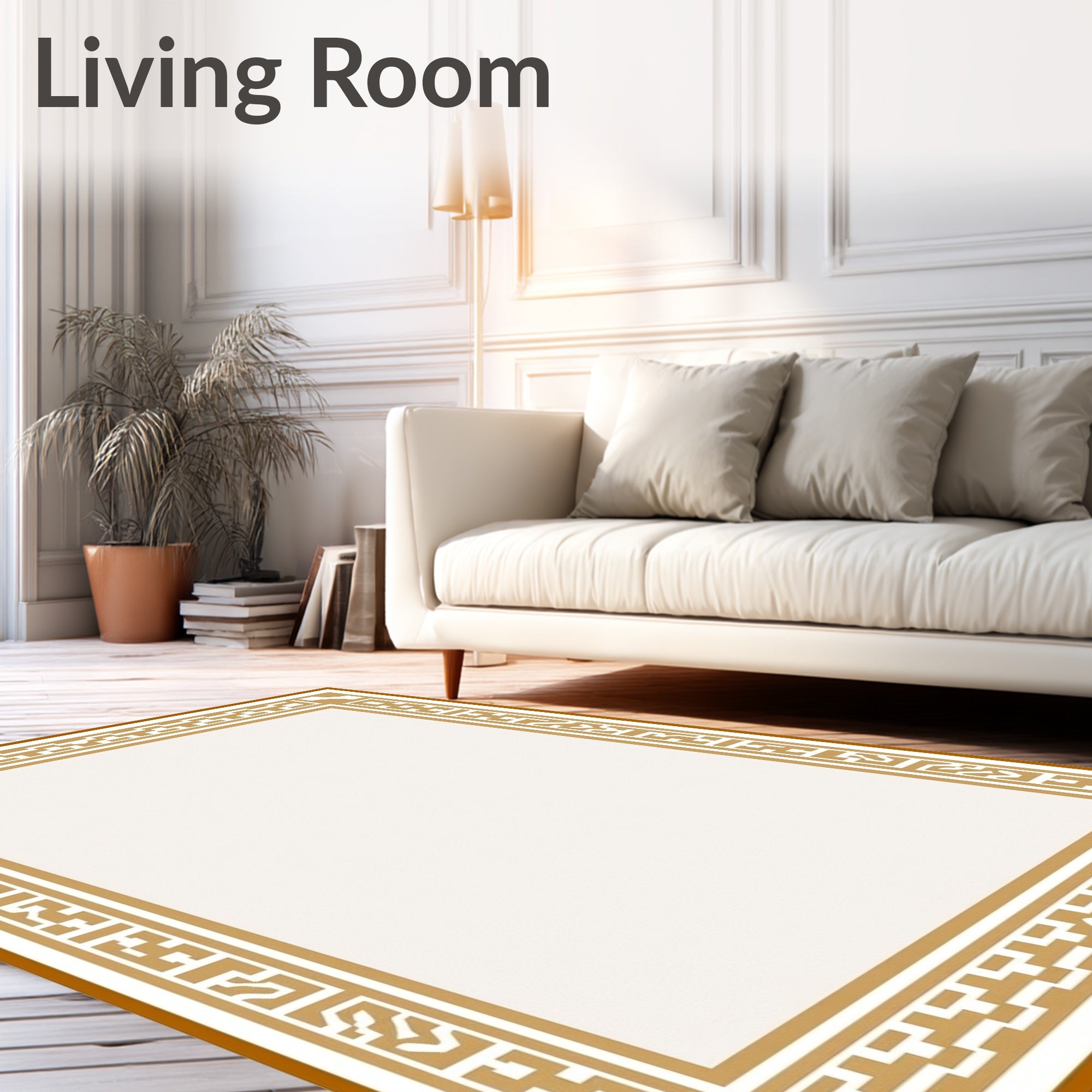 Minimalist Borderline with Symmetrical Interlocking Motifs (Brown) - ODIKA