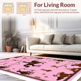 Ultra Soft Area Rug, Non Slip, Stain Resistant, Washable Area Rugs for Living Room, Bedroom, Shaggy Western Non-Slip Shower Mat for Kids(Pink)