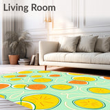 Modern Peach Citrus with Abstract Fruit Inspired Art (Green)