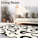 Splattered Ink Abstract Machine Stain Resistant(Black)