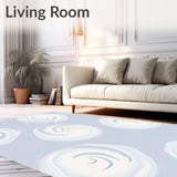 Gradient Tie Dye Swirl Anti Slip Foam Floor Covering (Blue)
