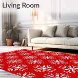 Festive Snowflake Wonderland Plush Decorative Holiday Accent(Red)