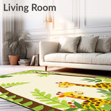 Whimsical Jungle Friends Area for Playful Nursery Spaces(Beige)