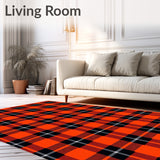 Checkered Plaid with Bold Contrasting Grid Design(Orange)