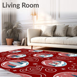 Jolly Snow Globe Scene Holiday with Magical Winter(Red)