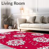 Festive Snowflake with Pine Tree Border Holiday(Red)