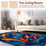 Ultra Soft Area Rug, Non Slip, Stain Resistant, Washable Area Rugs for Living Room, Bedroom, Fishing Theme Doormat(Blue)