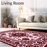 Elegant Floral Medallion Scroll Paisley Vine Damask (Pink)