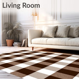 Buffalo Plaid Farmhouse Autumn Welcome Accent Decorative(Brown)