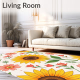 Cottage Garden Sunburst Floral with Hand Painted Blossom Details(Yellow)
