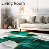 Emerald Echoes Gold Vein Beige Modern Area(Green)