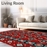 Urban Eclectic Interlocking Motifs with Boho Inspired Accents(Red)