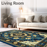 Elegant Geometric Area with Intricate Design in Blue and Gold(Blue)