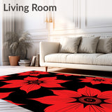 Winter Poinsettia Bloom Design Contemporary Floor(Black)