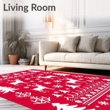 Nordic Reindeer Forest Woodland Wonderland Decorative(Red)