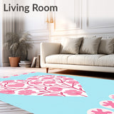 Romantic Motif Featuring Delicate Rose Petal Silhouettes(Pink)