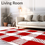 Heritage Style Buffalo Check with Contrasting Bold Squares(Red)