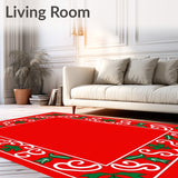 Whimsical Cane Swirl with Delicate Holly Leaves(Red)