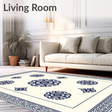 Capitola Elegant Swirl Medallion Traditional Tufted(Ivory)