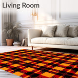 Nordic Holiday Interlocking Plaid with Classic Check Design(Orange)