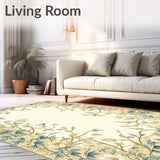 Ethereal Trails Beige and Floral Trail Design(Beige)