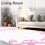 Whimsical Swirl Mosaic with Delicate Floral Embellishments and Curves (Pink) - ODIKA