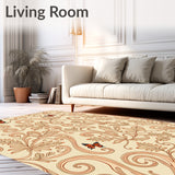 Enchanting Blossom Swirl Paisley Monarch Drift Contemporary Art(Beige)