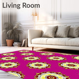 Interlocking Medallion with Floral Accents(Pink)