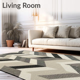Coastal Chic Herringbone With Weather Resistant Reversible(Beige)