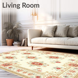 Sophisticated Beige and Cream Geometric Floral(Beige)