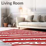 Cane Stripe with Festive Peppermint Swirl Design(Red)