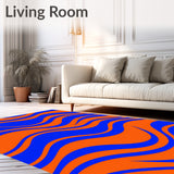 Flowing Wave Contemporary Abstract Undulating Modern Floor Art(Orange)